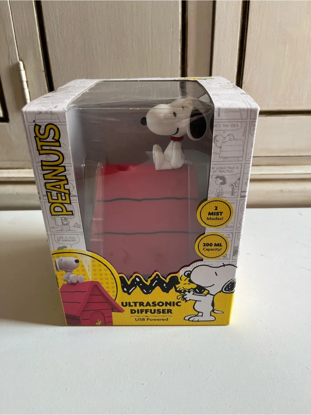 New Peanuts ultrasonic diffuser featuring Snoopy on his iconic red doghouse